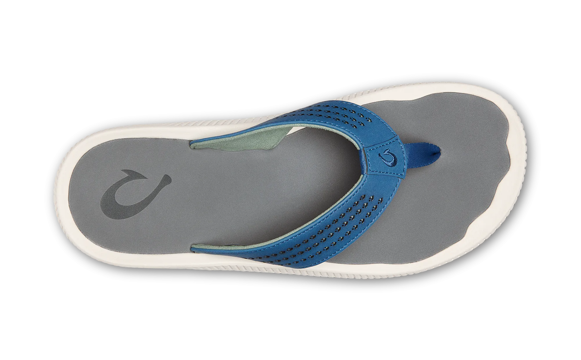 Olukai Slate Blue/Charcoal Ulele Men's Water-Ready Beach Sandals 10435-7S26