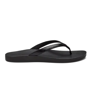 Olukai Women's Puawe Flip Flop - Black/Black 20498-4040