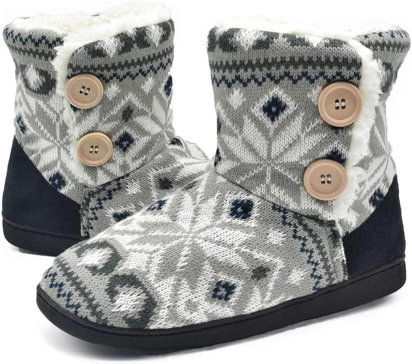 ONCAI Women's Slippers Comfort Knit Boots Winter Warm Outdoor Indoor Shoes
