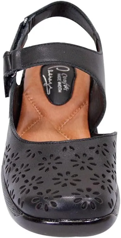 Peerage Kylie Women's Wide Width Comfort Leather Slingback Shoes