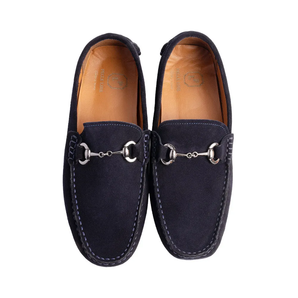 Pelle Line Palm beach Driving shoes- Navy Suede