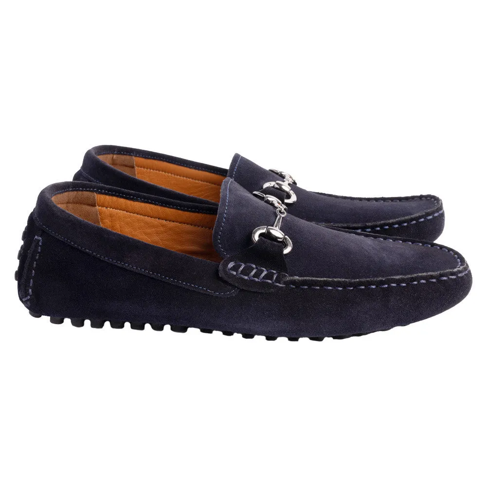 Pelle Line Palm beach Driving shoes- Navy Suede