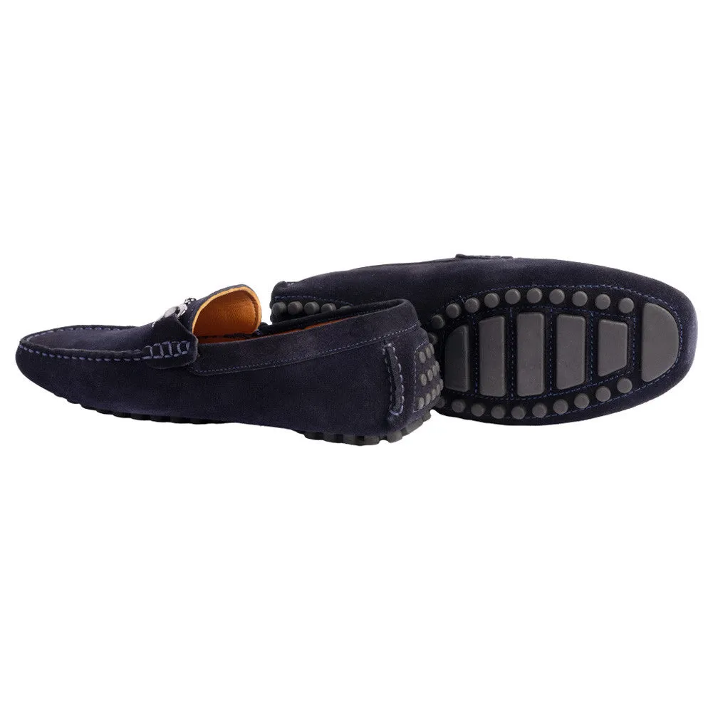 Pelle Line Palm beach Driving shoes- Navy Suede
