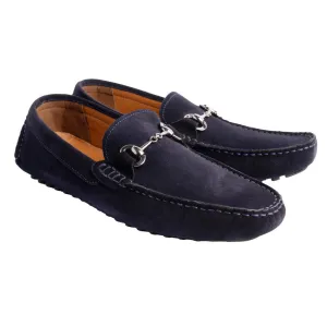 Pelle Line Palm beach Driving shoes- Navy Suede