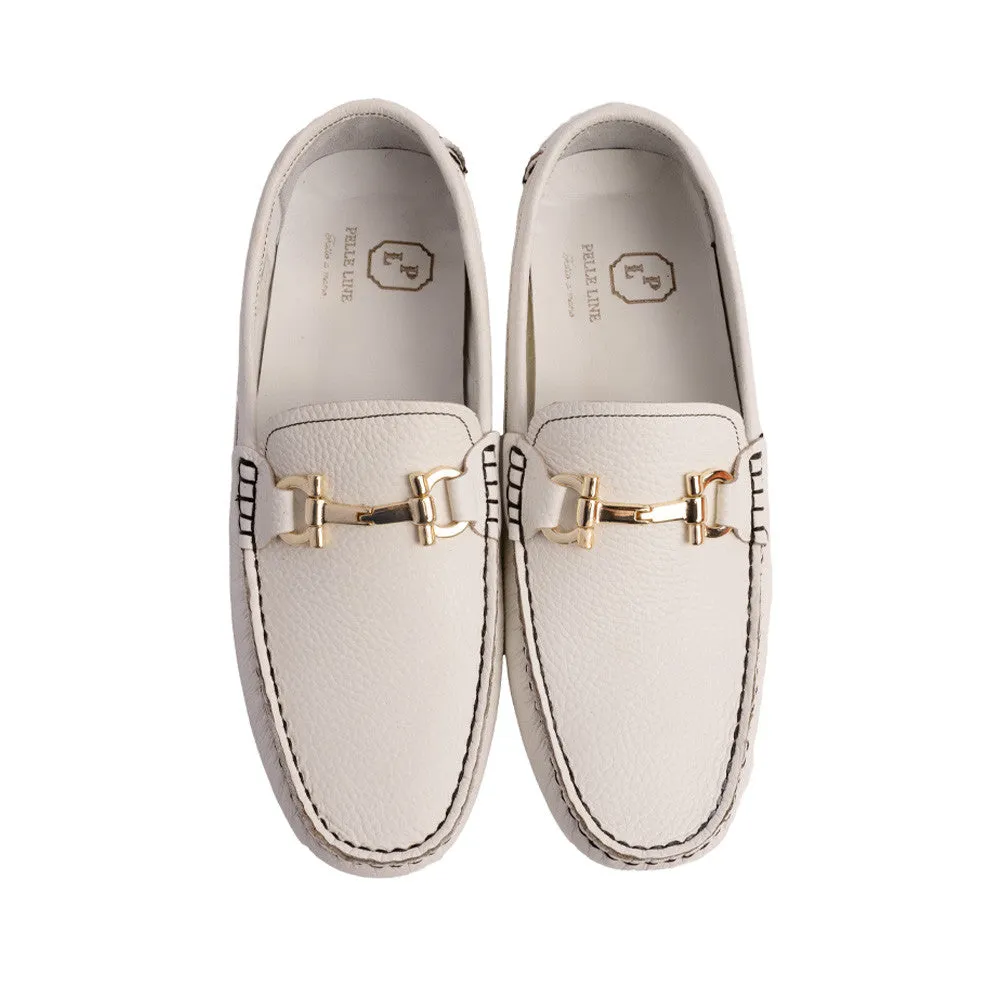 Pelle Line Palm beach Driving shoes- White