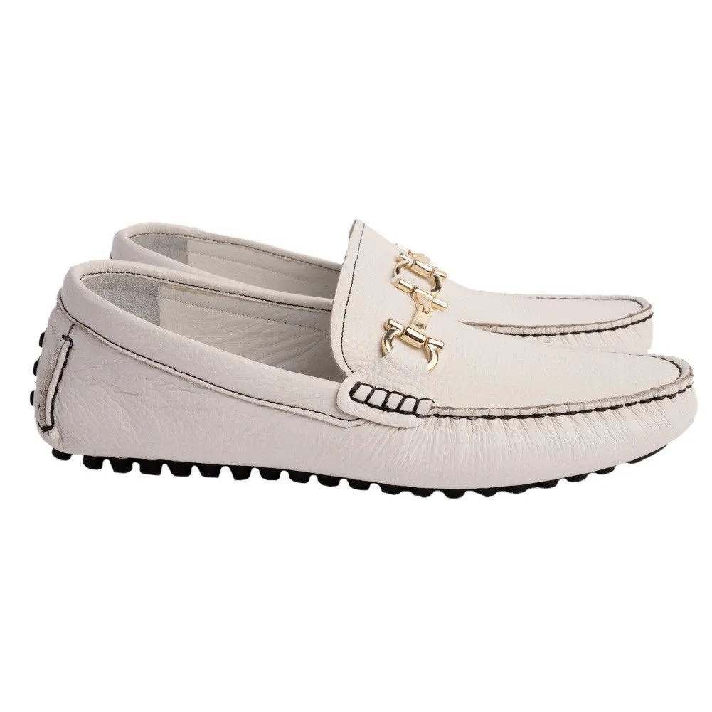 Pelle Line Palm beach Driving shoes- White
