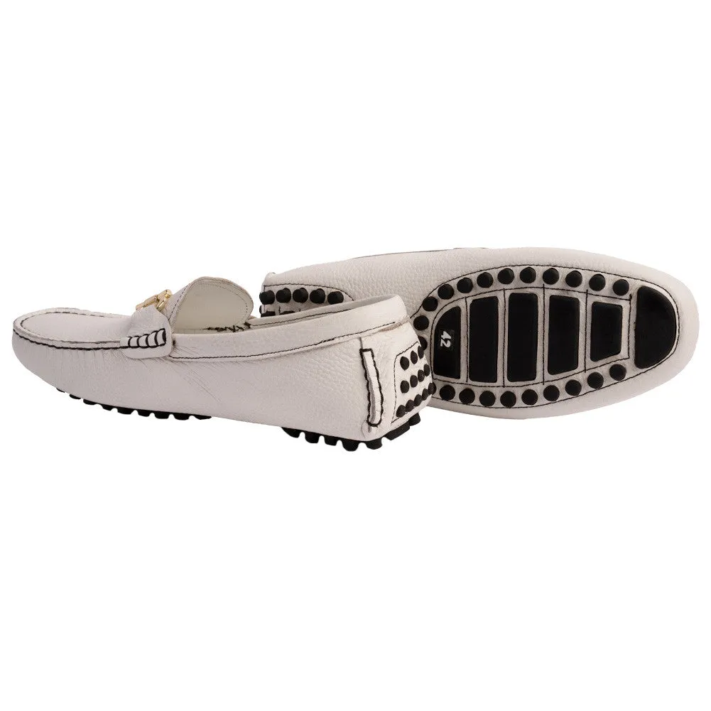 Pelle Line Palm beach Driving shoes- White