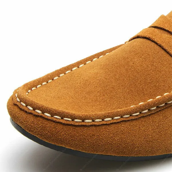 Penny Leather Loafer Suede Tan