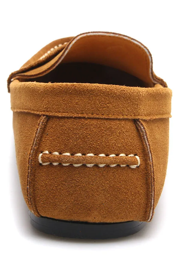 Penny Leather Loafer Suede Tan