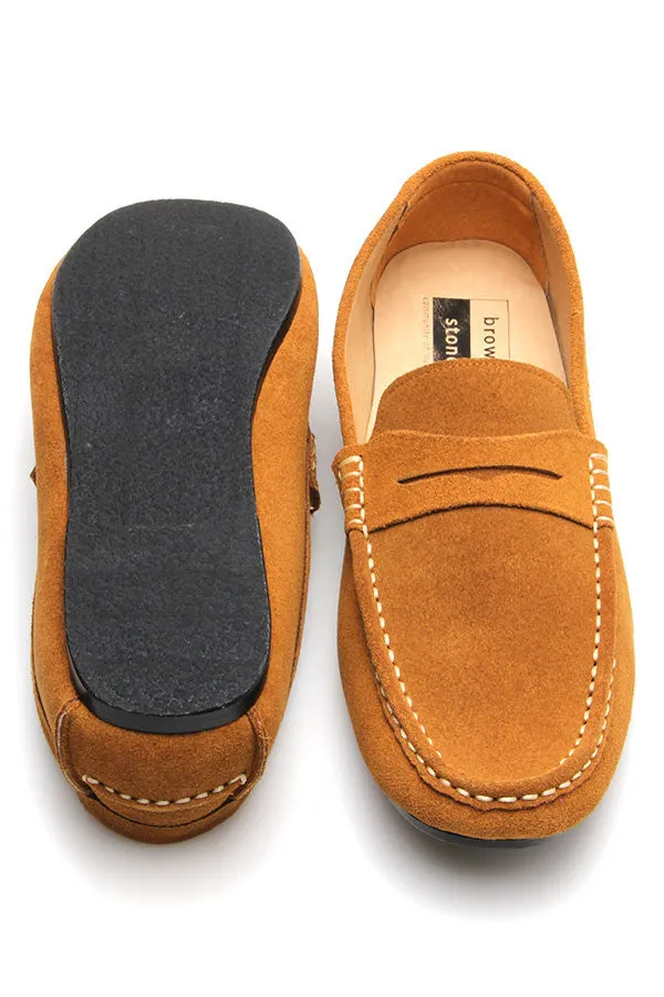 Penny Leather Loafer Suede Tan