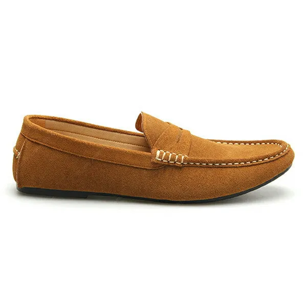 Penny Leather Loafer Suede Tan