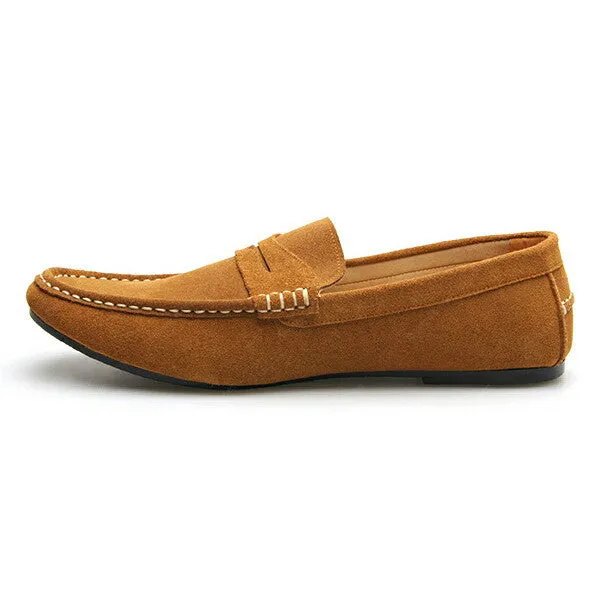 Penny Leather Loafer Suede Tan