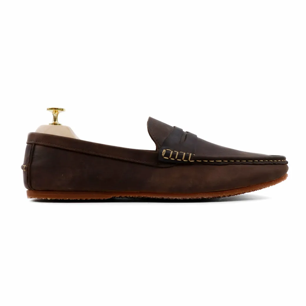 Penny Loafer Dark Natural Nubuck