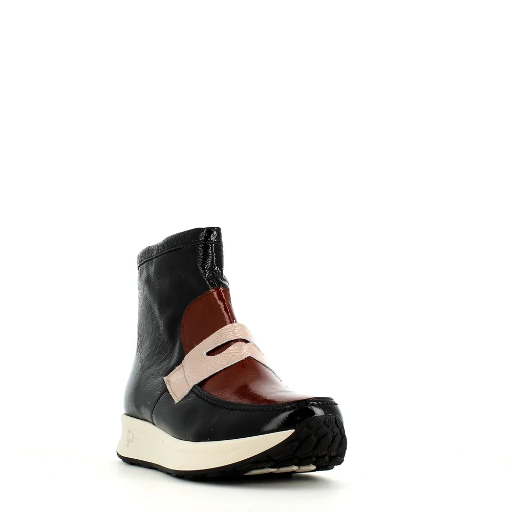 Pitillos Soft Patent Boot Black Taupe Mix