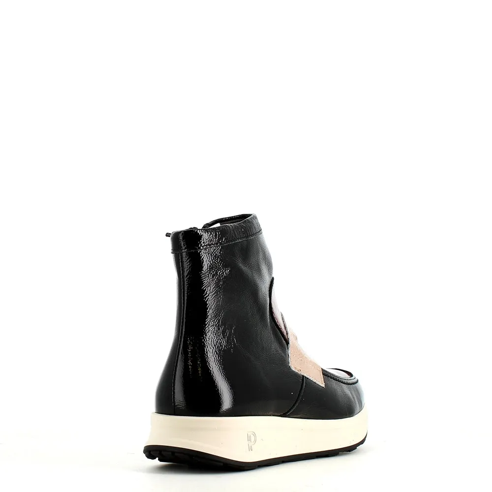 Pitillos Soft Patent Boot Black Taupe Mix
