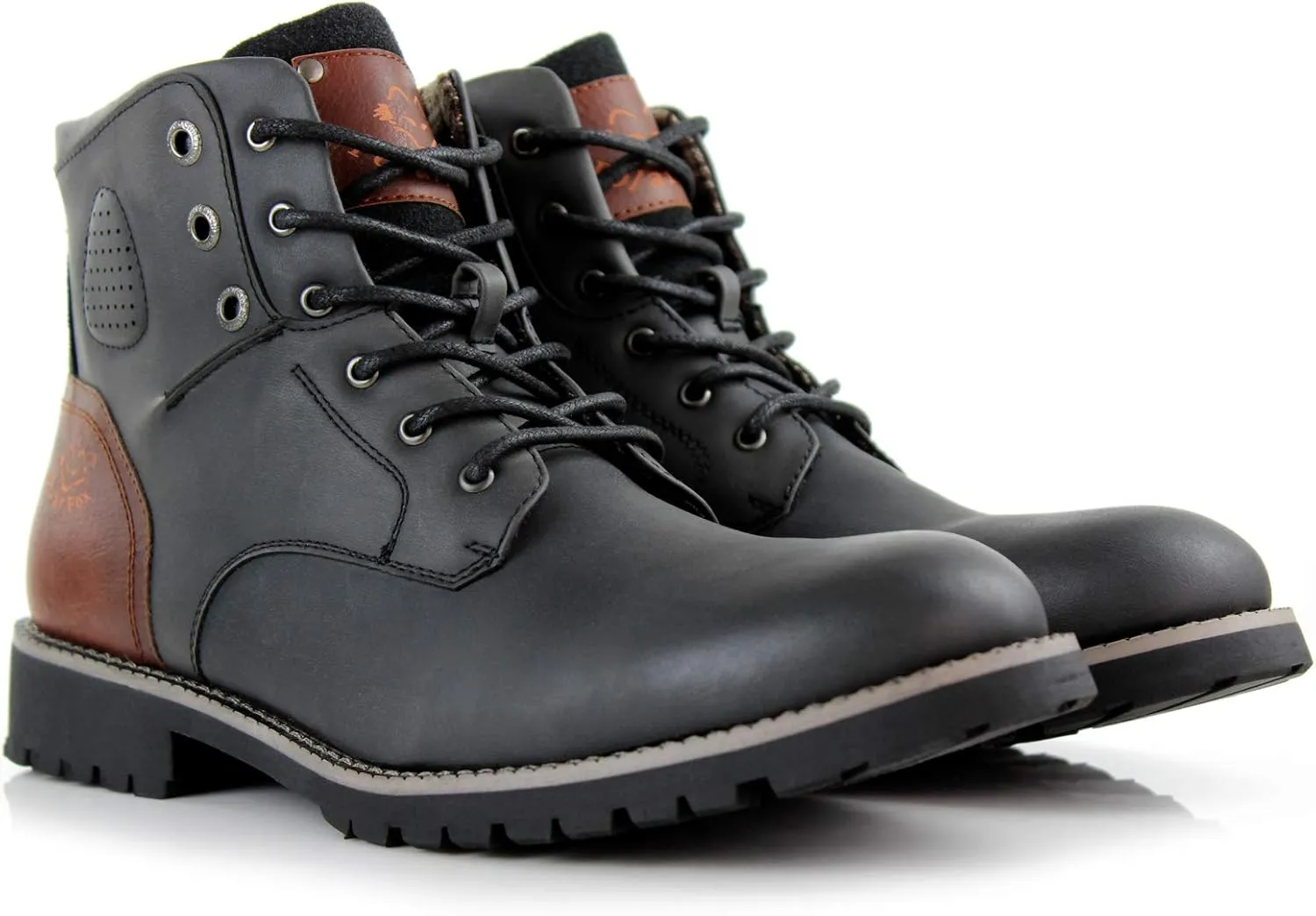 Polar Fox Knoxville MPX806068 Mens Casual Work Laced Classic Motorcycle Combat Zipper Boots