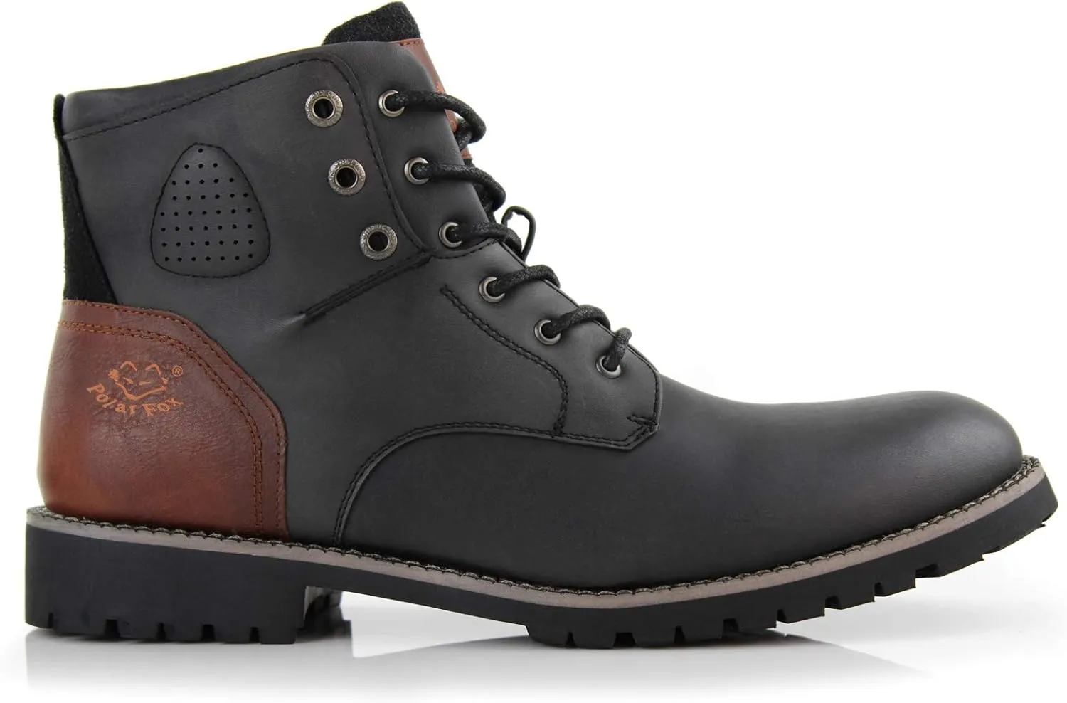 Polar Fox Knoxville MPX806068 Mens Casual Work Laced Classic Motorcycle Combat Zipper Boots