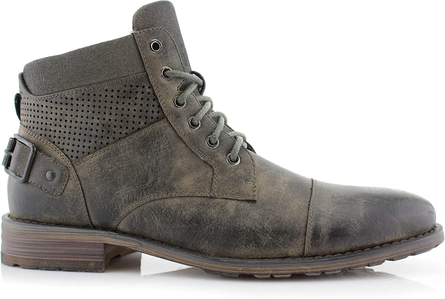 Polar Fox Ronny MPX806037 Mens Casual Work Lace Up Classic Motorcycle Combat Boots