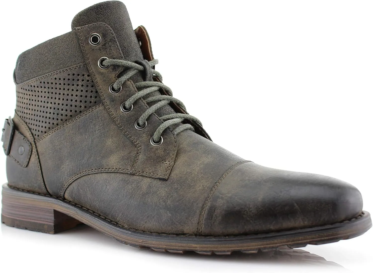 Polar Fox Ronny MPX806037 Mens Casual Work Lace Up Classic Motorcycle Combat Boots