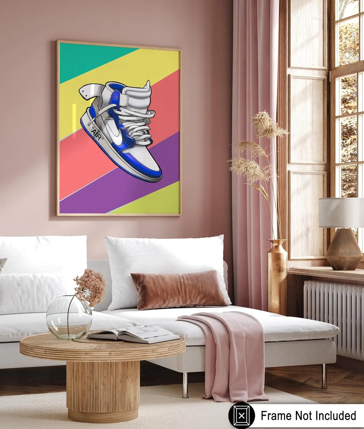 Poster Master Sneaker Poster - Cool Shoe Print - Fashion Art - Rainbow Art - Shoes Art - Modern Art - Trendy Art - Chic Boho Art - Graffiti Art - Bedroom or Living Room Decor - 24x32 UNFRAMED Wall Art