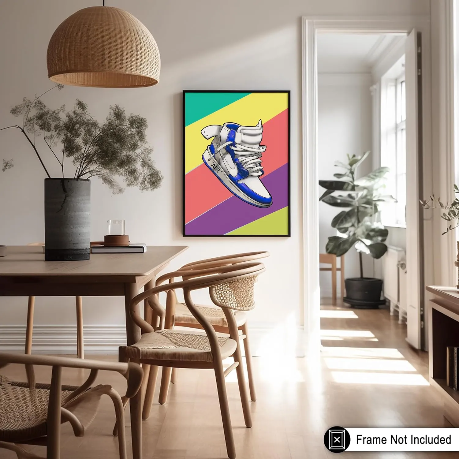 Poster Master Sneaker Poster - Cool Shoe Print - Fashion Art - Rainbow Art - Shoes Art - Modern Art - Trendy Art - Chic Boho Art - Graffiti Art - Bedroom or Living Room Decor - 24x32 UNFRAMED Wall Art