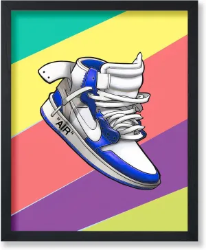 Poster Master Sneaker Poster - Cool Shoe Print - Fashion Art - Rainbow Art - Shoes Art - Modern Art - Trendy Art - Chic Boho Art - Graffiti Art - Bedroom or Living Room Decor - 24x32 UNFRAMED Wall Art
