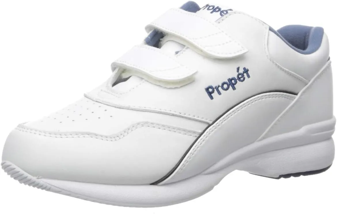 Propét womens Tour Walker Medicare/Hcpcs Code A5500 Diabetic walking shoes, White/Blue, 9.5 Wide US