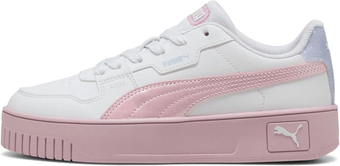 PUMA Carina Street Blurry Dreams Jr Girls' Youth Sneaker, 6 M US Big Kid, White-Rose-Mauve