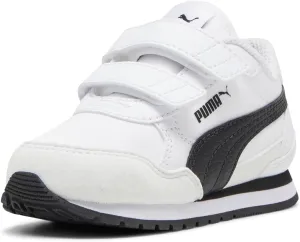 PUMA Kids ST Runner Hook and Loop Sneaker, White Black-Cast Iron, 9 US Unisex Toddler