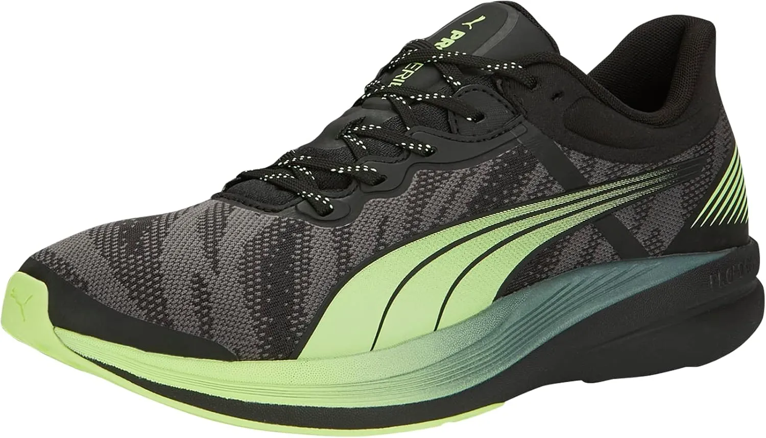 PUMA Men's Redeem Profoam Running Shoes, Black-Fast Yellow, 13