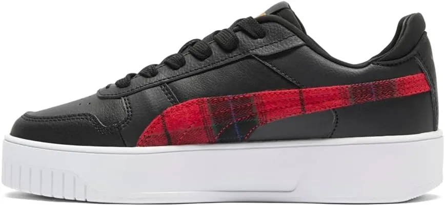 PUMA Unisex-Child Street Shoes Carina Mid Sneaker, Black Gold, 1 US Little Kid