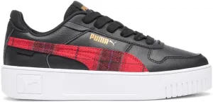 PUMA Unisex-Child Street Shoes Carina Mid Sneaker, Black Gold, 1 US Little Kid