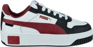 PUMA Women's Carina Street Sneaker, White-Intense Red-Black, 7