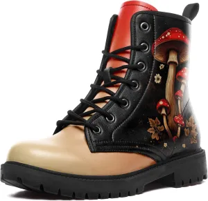 Punk Combat Boots, Stylish Motorcycle Booties for Men & Women, Waterproof Work Boot with Artistic Design