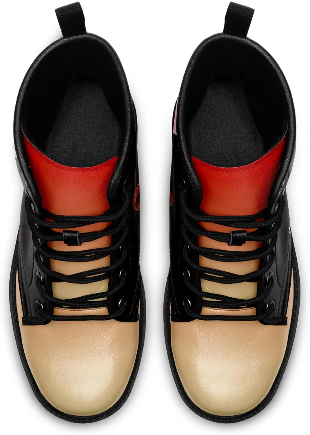 Punk Combat Boots, Stylish Motorcycle Booties for Men & Women, Waterproof Work Boot with Artistic Design