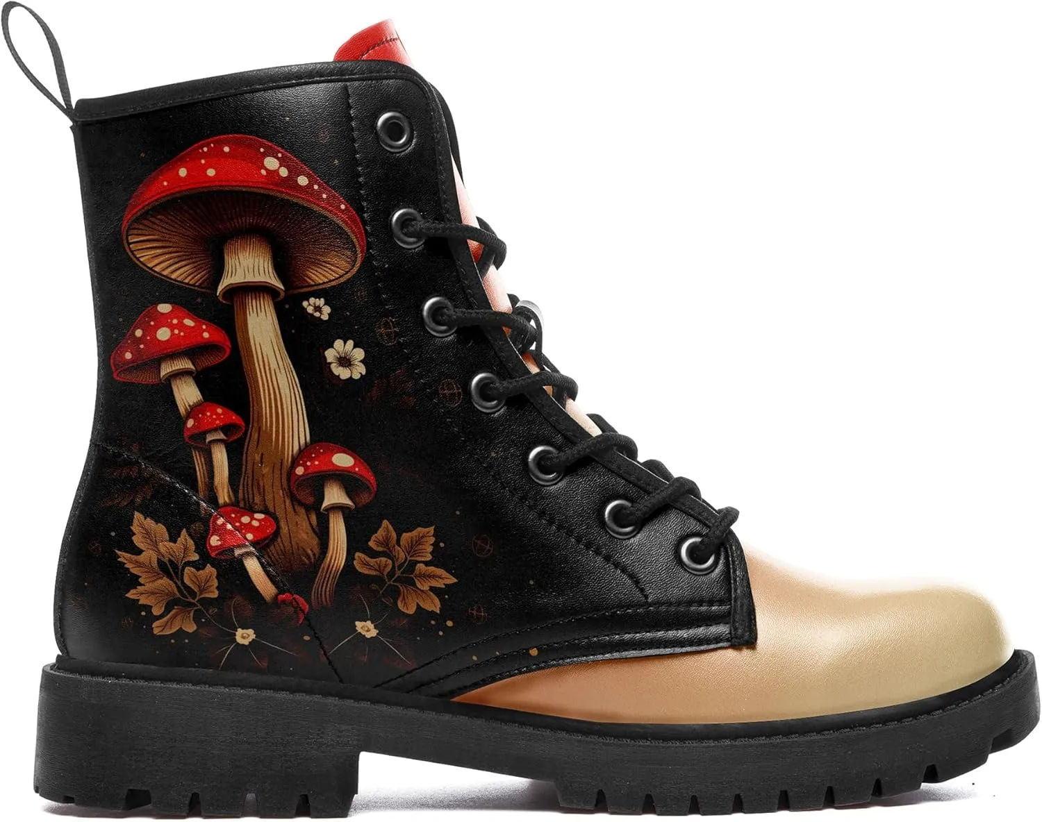 Punk Combat Boots, Stylish Motorcycle Booties for Men & Women, Waterproof Work Boot with Artistic Design
