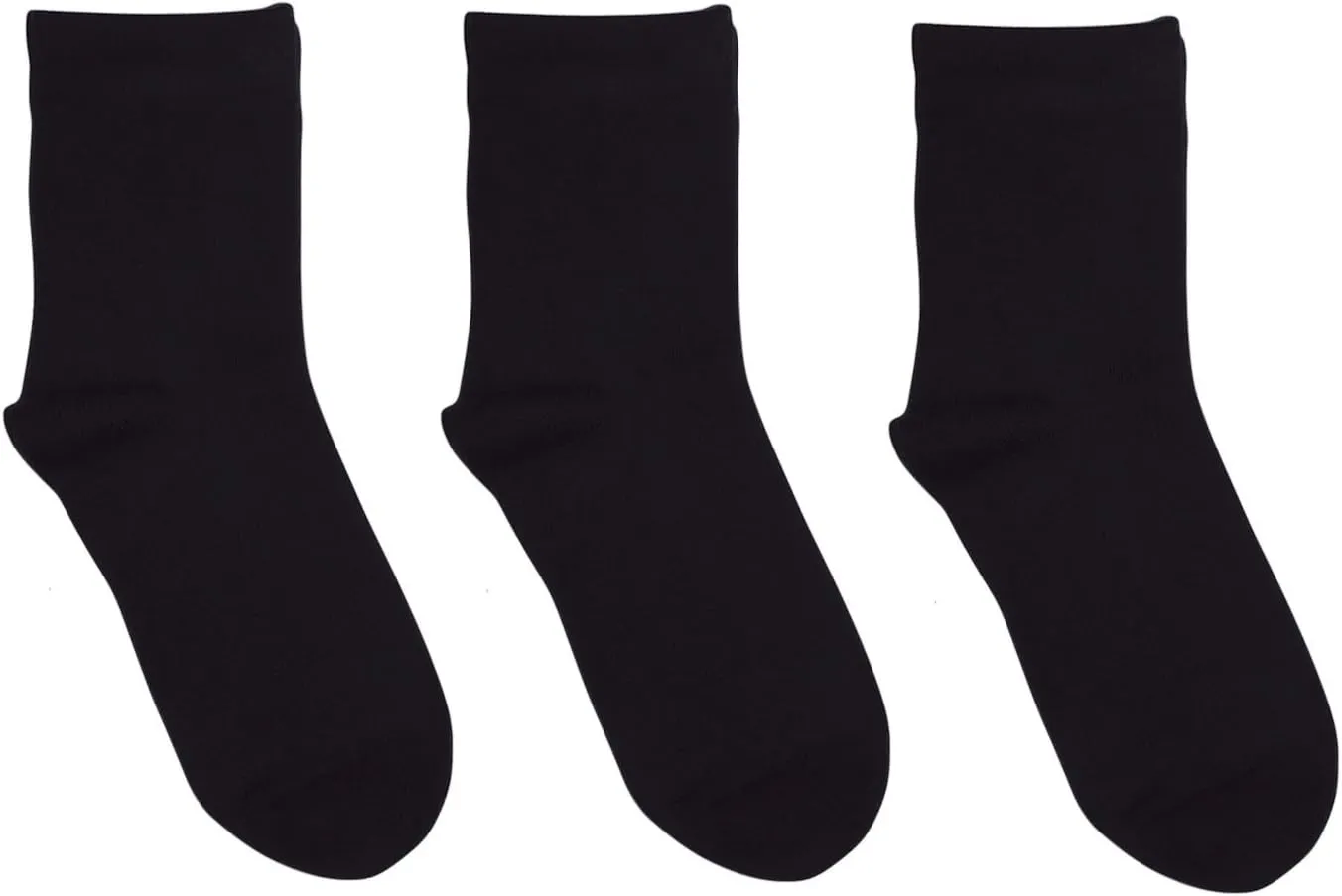 Rambutan Kids (3 Pack) Comfort Seam Plain Color Rayon derived from bamboo School Socks