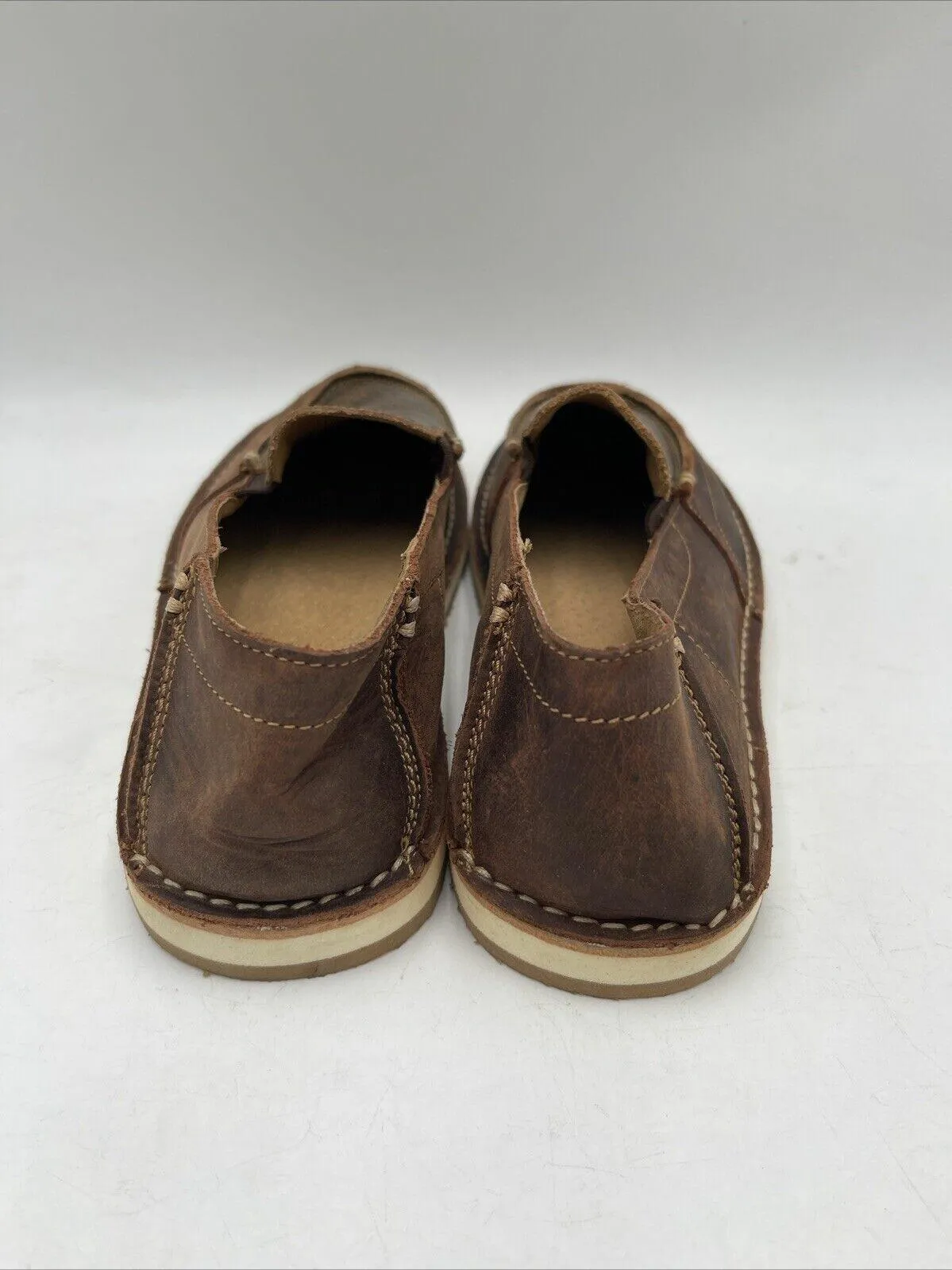 RANK 45 Women's Amberlin Textured Print Pull On Casual Shoe Brown Size 7 - Very Good