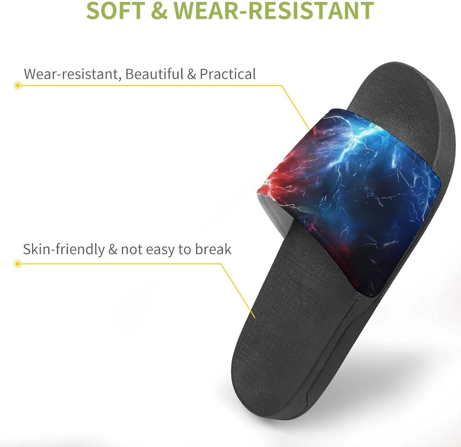 Red And Blue Thunder Funny Slippers Slides Sandals Shower Home House Shoes Non Slip Soft Sole Shoe For Men Women Bathroom