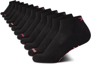 Reebok Women's Quarter Crew Socks - 12 Pack Performance Cushion Comfort Crew Socks - Athletic Socks for Women (4-10)