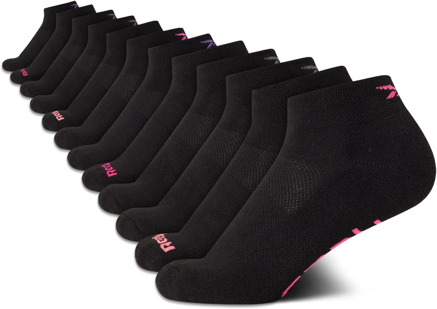 Reebok Women's Quarter Crew Socks - 12 Pack Performance Cushion Comfort Crew Socks - Athletic Socks for Women (4-10)