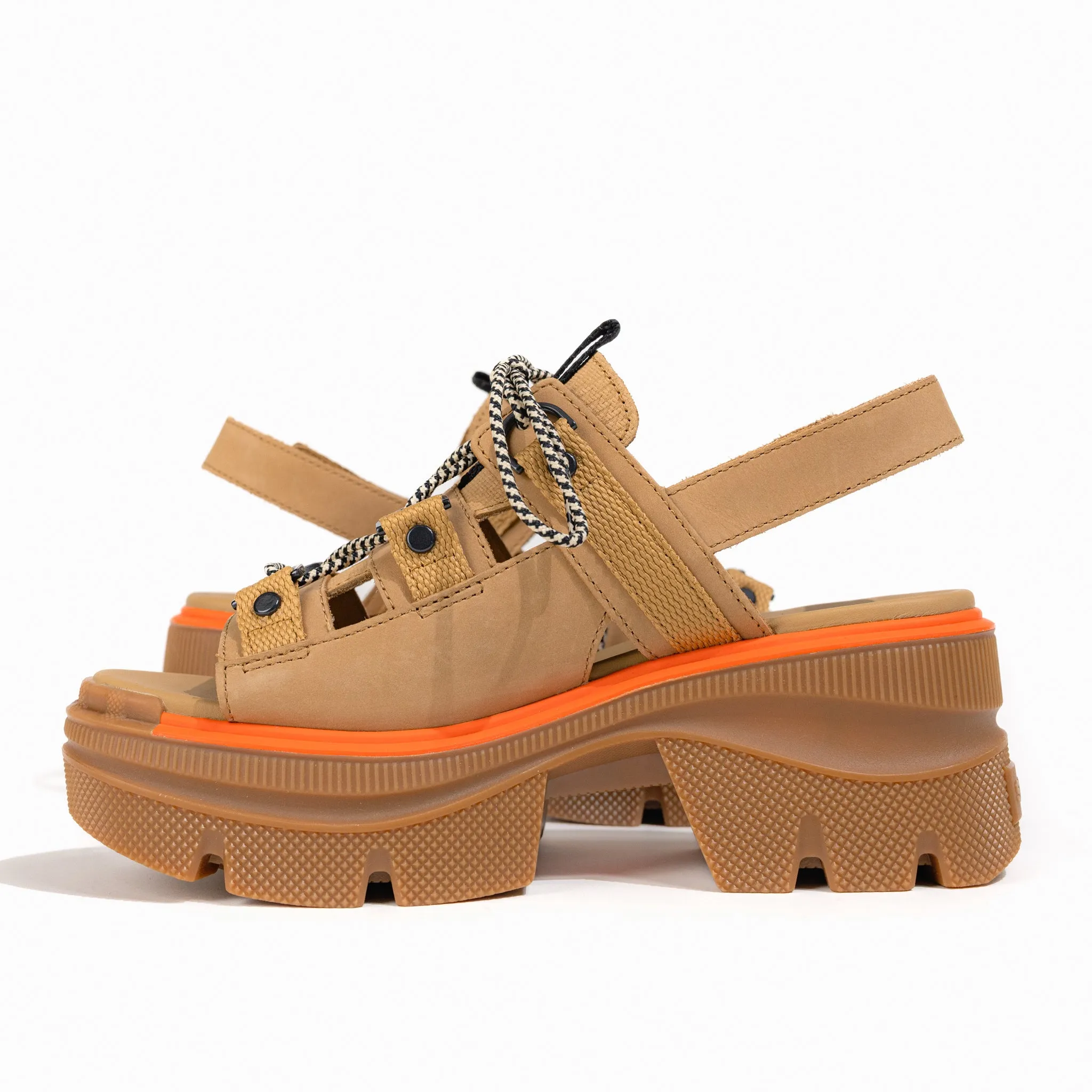 REIN CB LACE PLATFORM - CARIBOU - LEATHER
