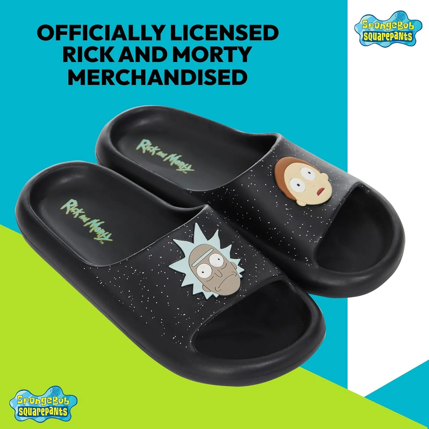 RICK AND MORTY Mens Comfort Slides - Officially licensed Cushion Slides - Rick Sanchez and Morty Smith