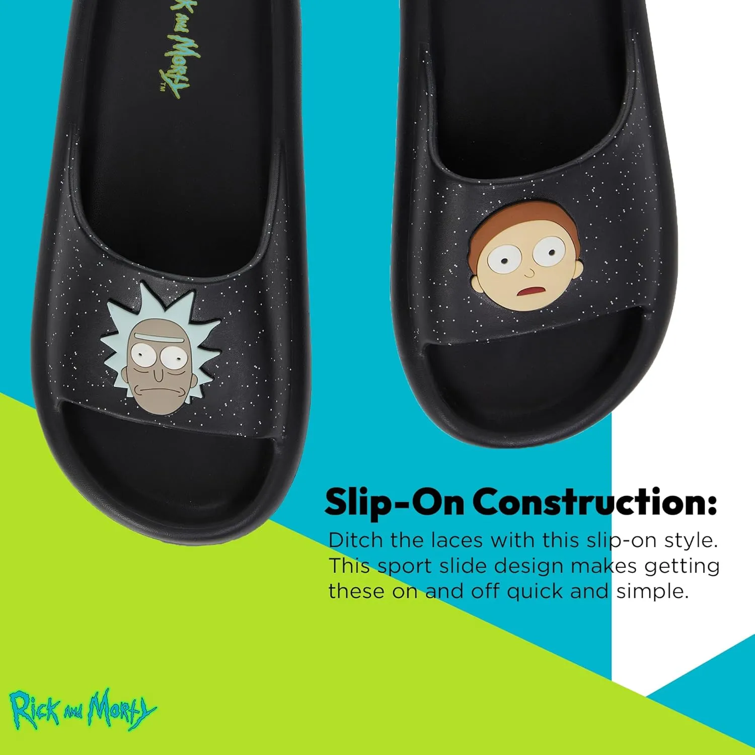 RICK AND MORTY Mens Comfort Slides - Officially licensed Cushion Slides - Rick Sanchez and Morty Smith