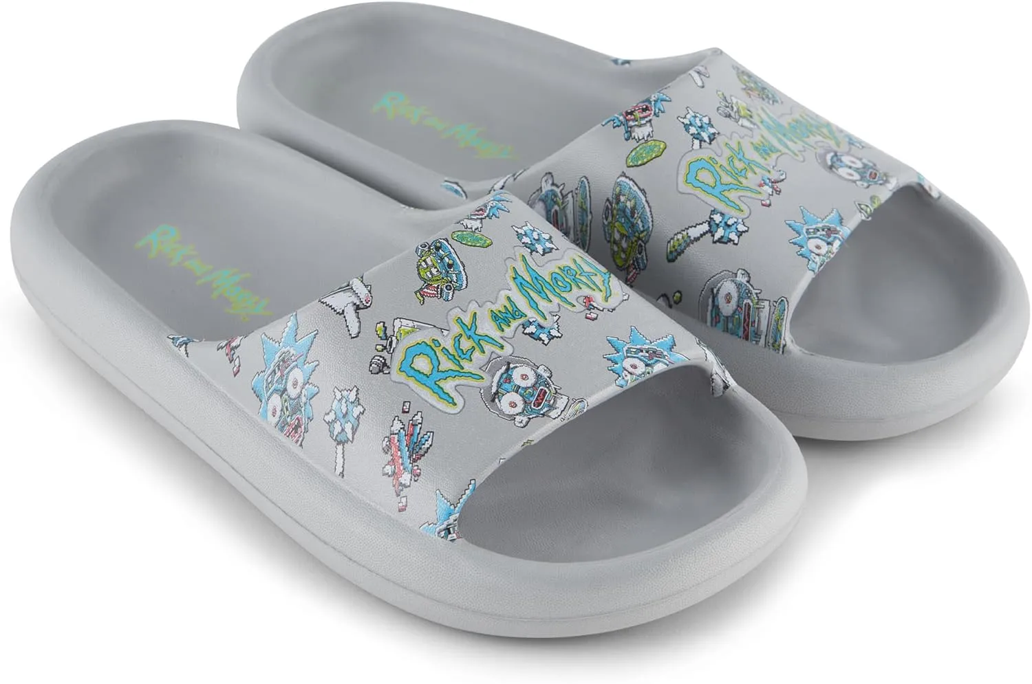 RICK AND MORTY Mens Comfort Slides - Officially licensed Cushion Slides - Rick Sanchez and Morty Smith