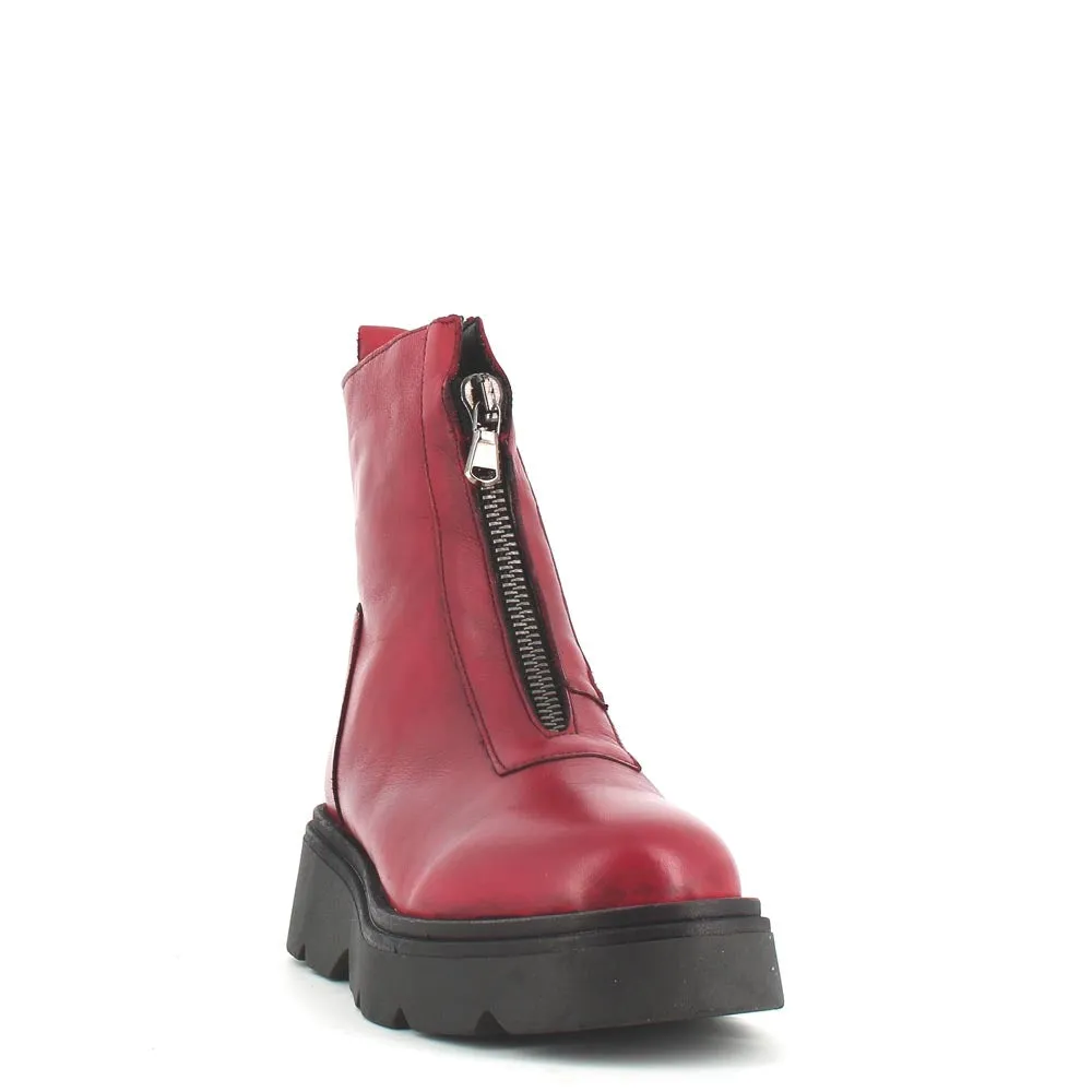 Rizzoli Military Front Zipper Boot Red