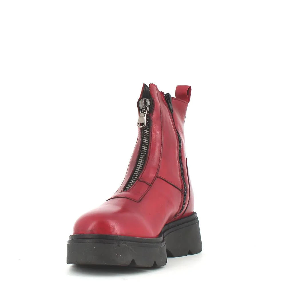Rizzoli Military Front Zipper Boot Red
