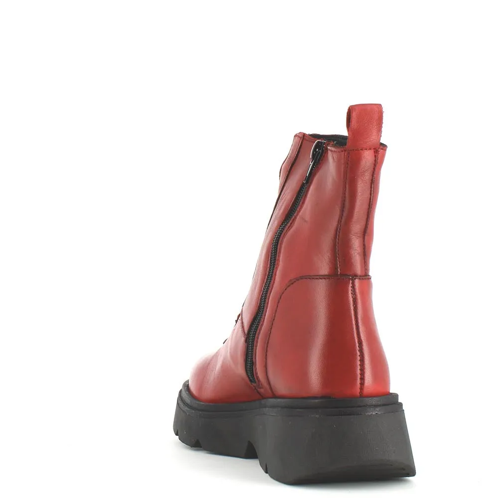 Rizzoli Military Front Zipper Boot Red