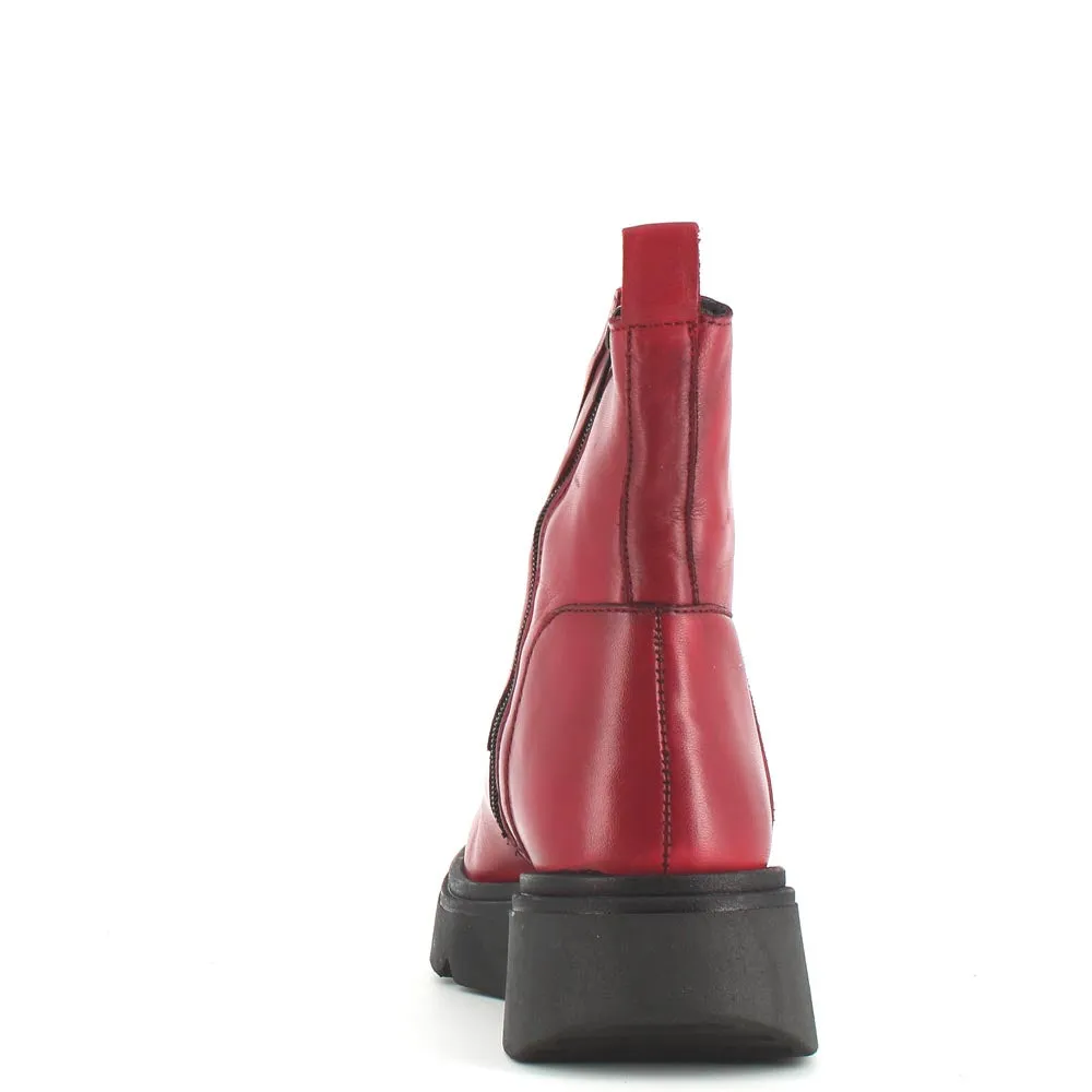 Rizzoli Military Front Zipper Boot Red