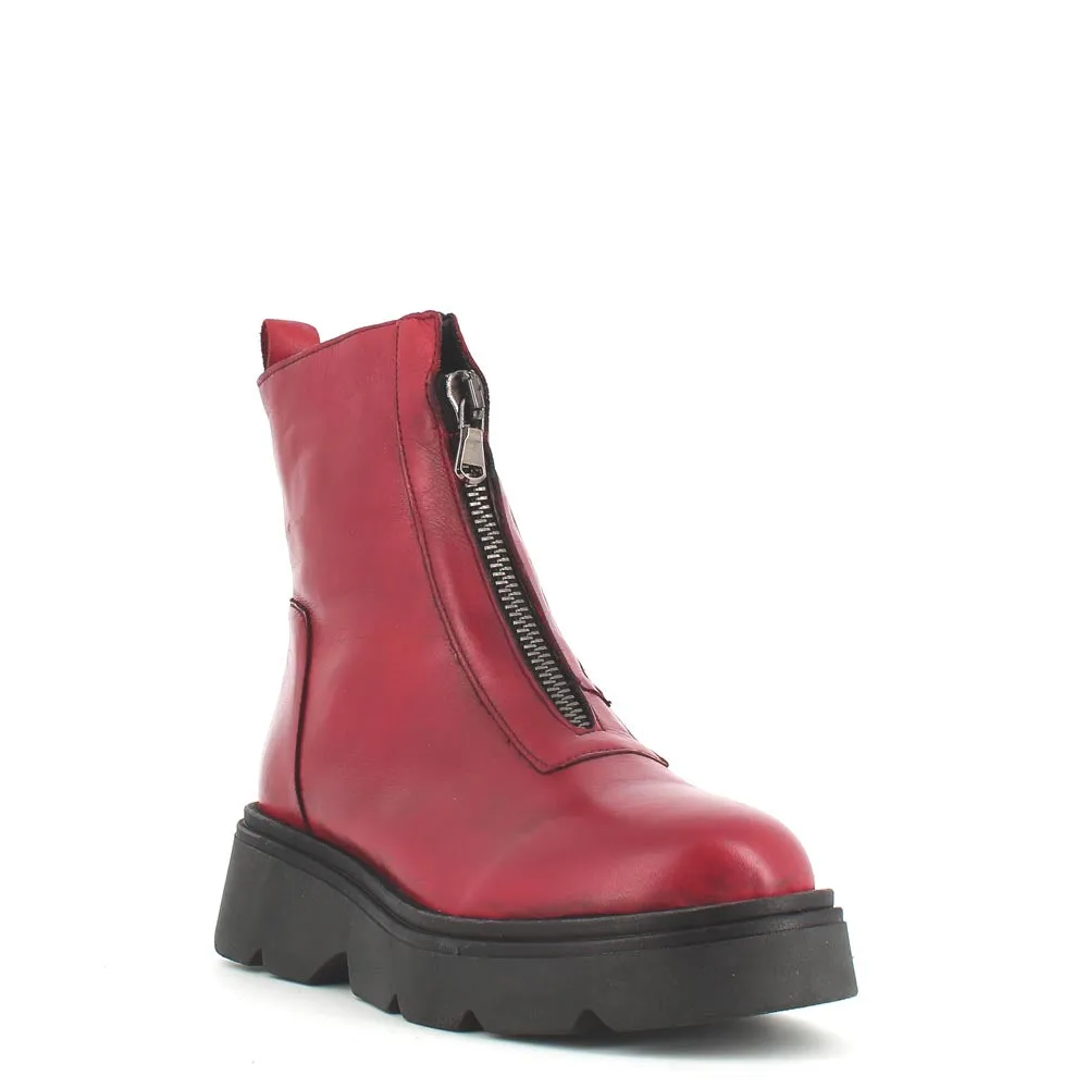 Rizzoli Military Front Zipper Boot Red